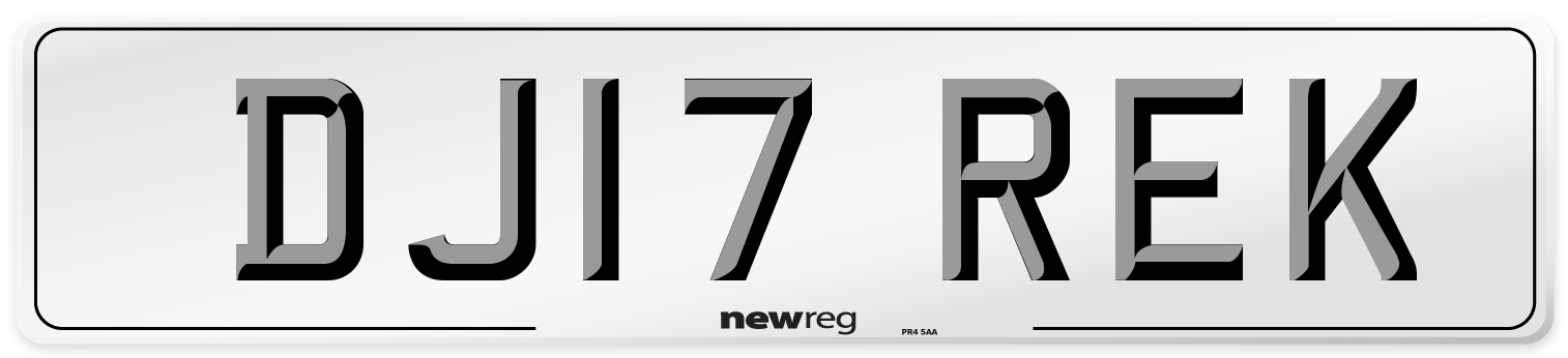 DJ17 REK Number Plate from New Reg